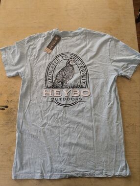 NWT Heybo Quail Stamp Shirt Sleeve Tee In Light Blue